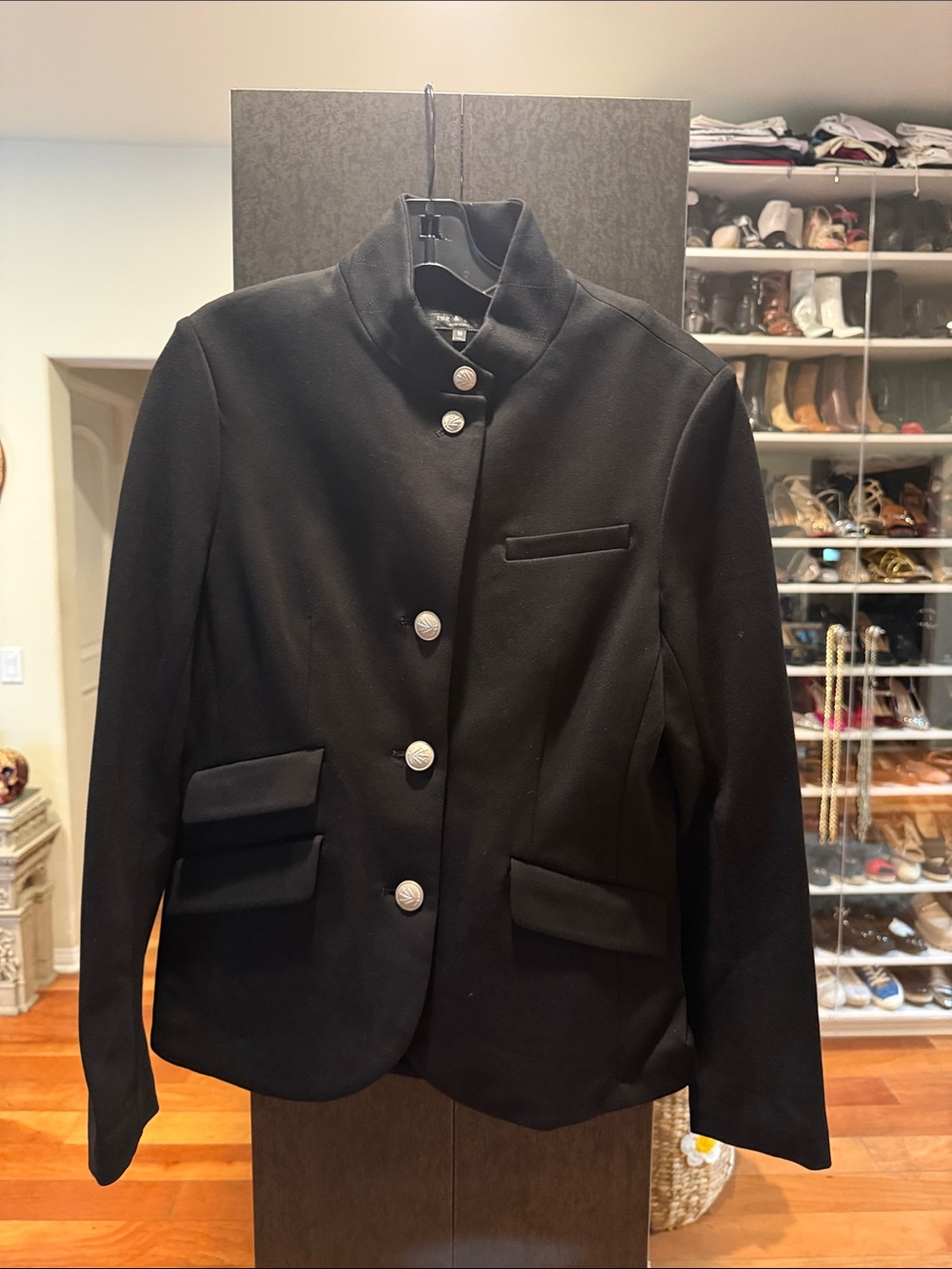 rag & bone “Slade Ponte Blazer” Black Stand-Collar Button Blazer
